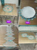 رومیزی سه تیکه گل مرواریدی دستساز شیک و خاص